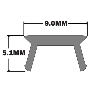 61-030-0 MODULAR SOLUTIONS PVC COVER PROFILE 45 SERIES, SHALLOW, GRAY, 2M